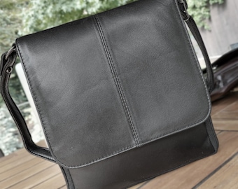 Sac à bandoulière extensible en cuir : sac à bandoulière réglable à soufflet