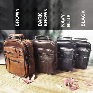 Personalized Leather Men Bag Genuine Leather Crossbody Man Bag Shoulder Bag Messenger Bag Gift for Dad image 6