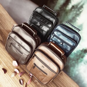 Sac homme en cuir personnalisé - Sac bandoulière homme en cuir véritable personnalisé - Sac messager à bandoulière - Cadeau pour papa - Cadeau d'anniversaire pour petit ami
