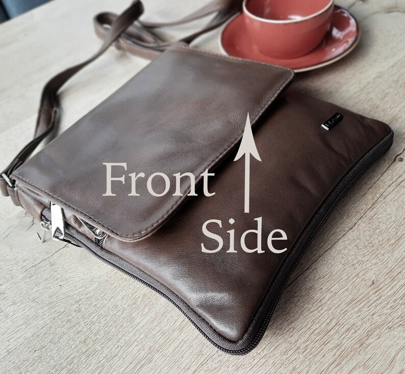 CHRISTMAS GIFT for Girlfriend, Leather Woman Bag, Gusseted Soft Genuine
