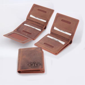 Cartera de cuero genuino personalizada para hombres / Cartera de hombre grabada / Billetera de hombre personalizada / Cartera de regalo para novio / Regalo de cumpleaños para esposo