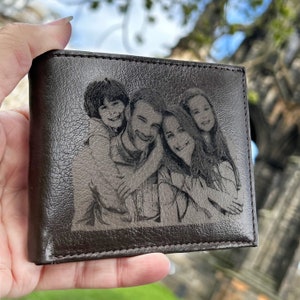 Billetera personalizada para hombre con foto / Billetera para hombre / Billetera personalizada para hombre / Regalo único para padre / El mejor papá de todos los tiempos / Billetera con foto grabada