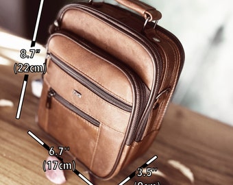 Borsa da uomo in pelle personalizzata - Borsa a tracolla incisa - Borsa a tracolla personalizzata - Borsa in vera pelle fatta a mano - Regalo per il fidanzato