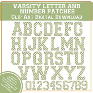 Green and White Checkered Patches Clip Art, PNG, Digital Download PNG