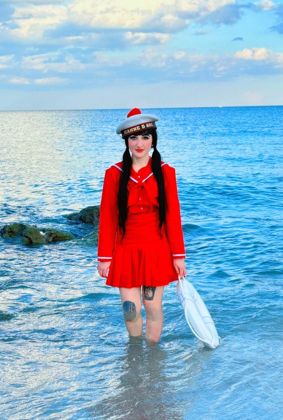 sailor dress red 60s Red French Sailor Outfit