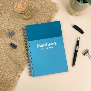 Foiled Personalised Soft Touch Notebook, Colour Block, Foil Print, Personalised Notes, A5 Size, Perfect Gift or Treat, Block C
