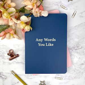 Any Words You Like, A5, Bespoke Soft Back Notebook, Foil Print, Personalised Notebook, Make Notes, Organisation, Journal, Script