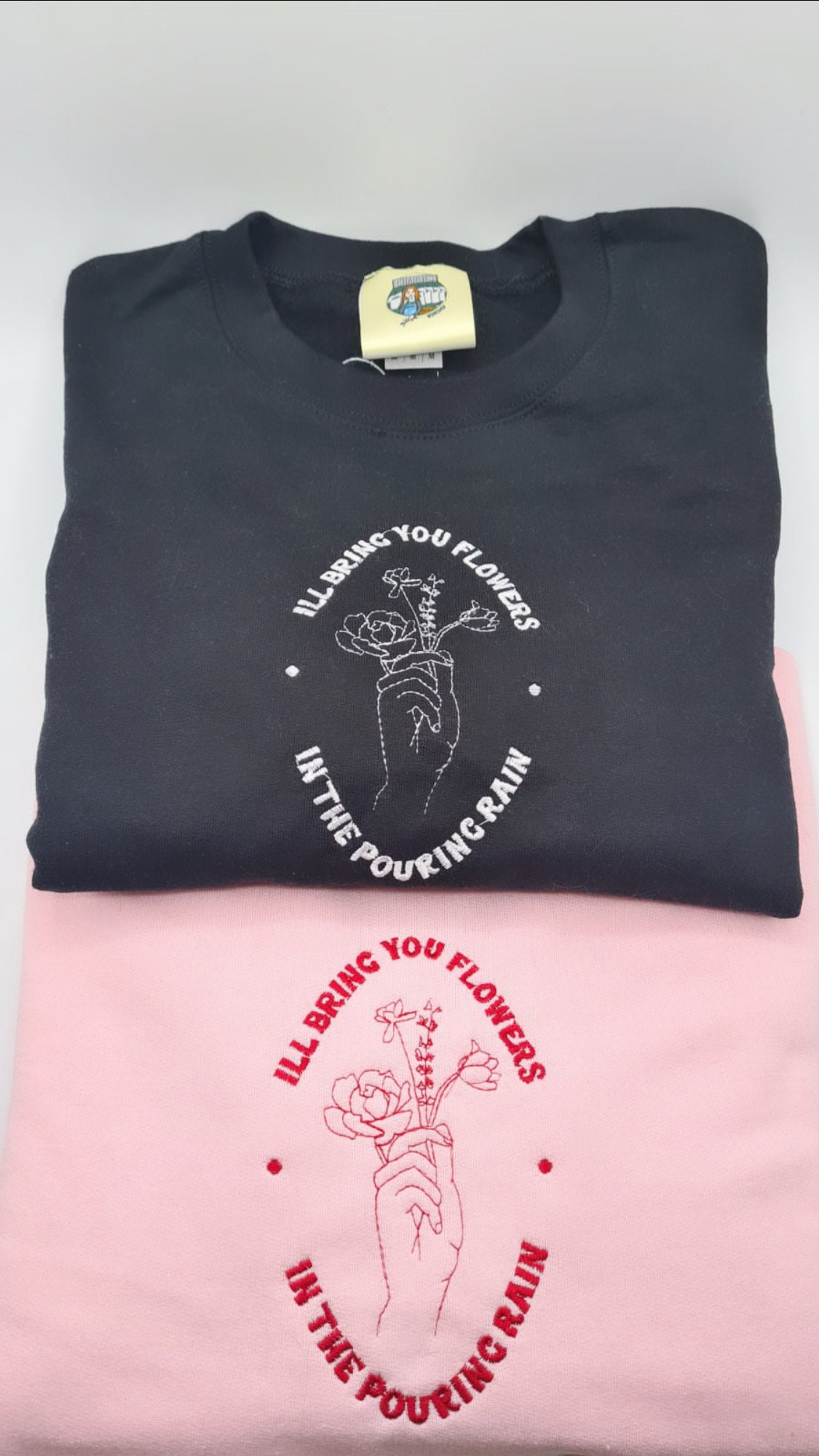 I'll bring you flowers in the pouring rain embroidered Etsy