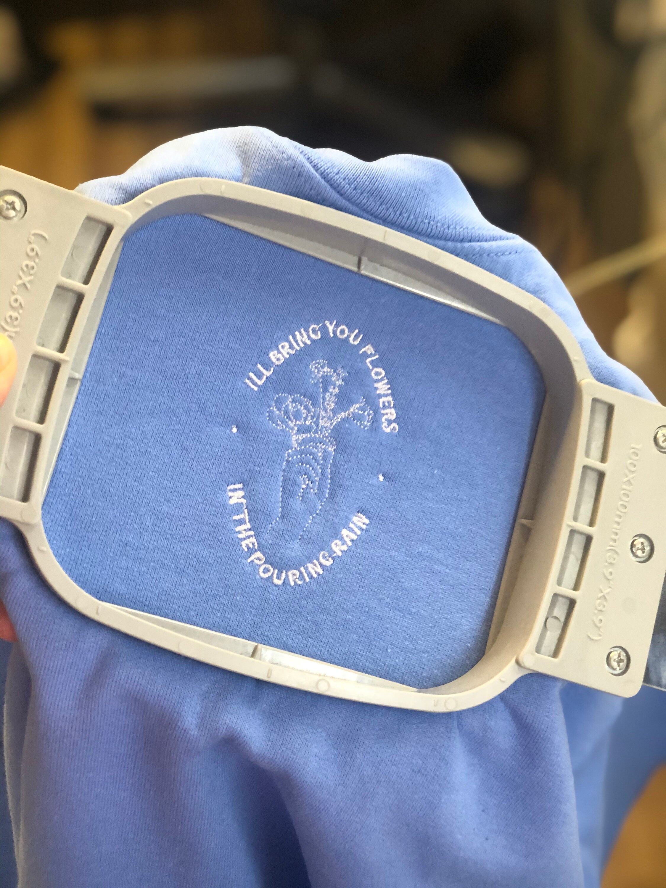 I'll bring you flowers in the pouring rain embroidered Etsy