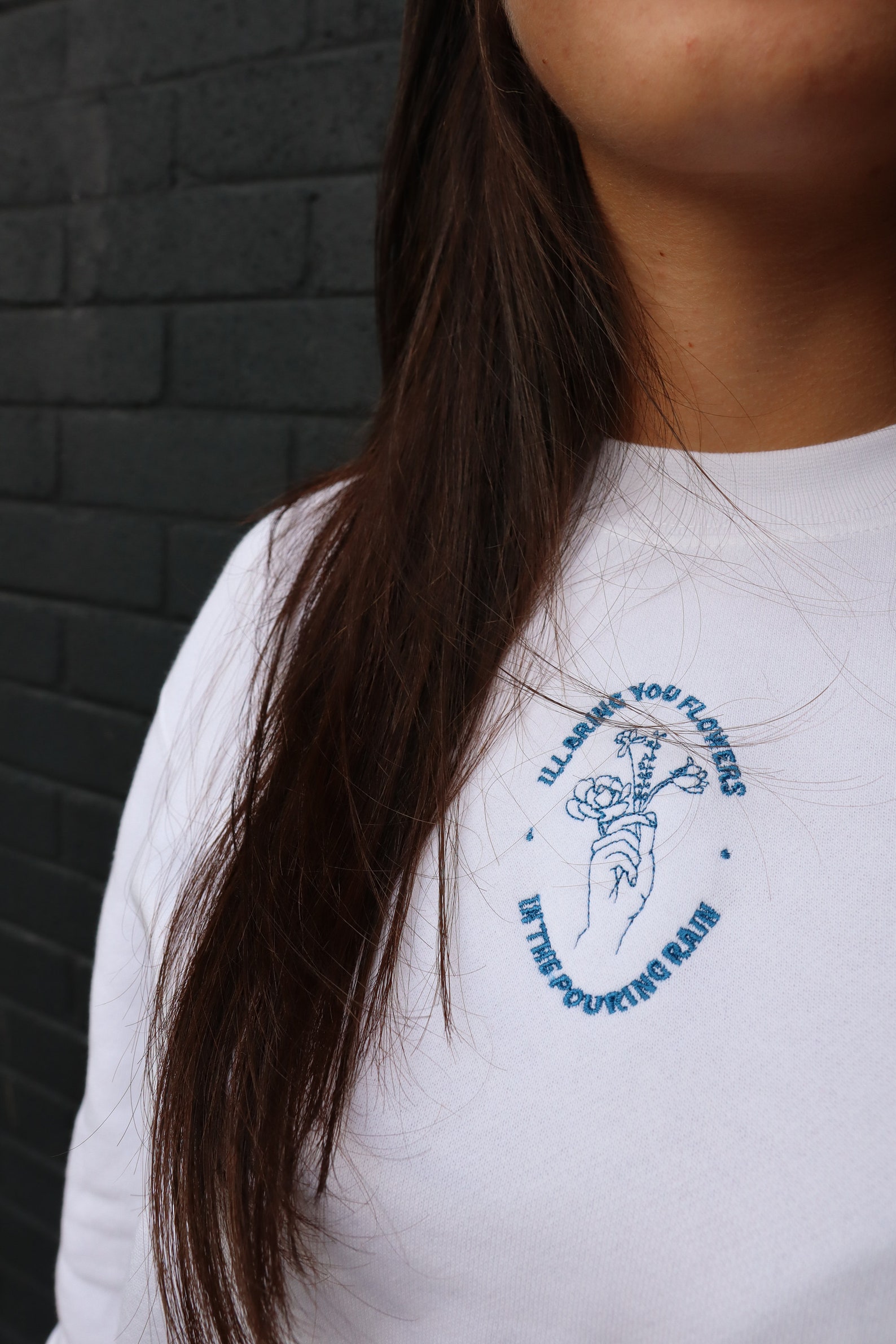 I'll bring you flowers in the pouring rain embroidered Etsy