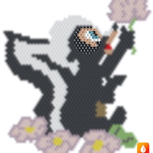 Diagram FLOWER THE MOUFLETTE - miyuki beads