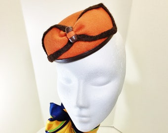 Millicent -  Wool felt Pillbox hat with bow