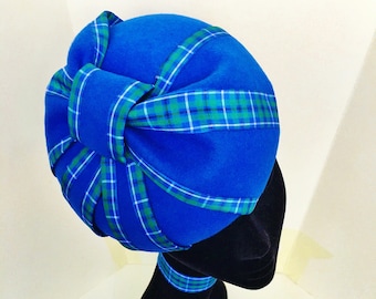 Catriona - Pillbox hat with  tartan bow