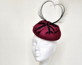 Sarah B -  Pillbox with bow and feathers.
