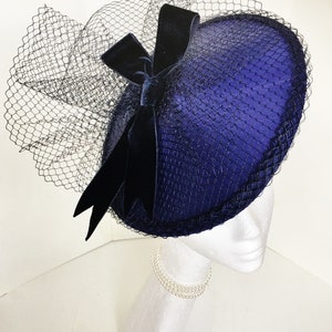 Audrey Velvet bow and veiling headpiece image 6