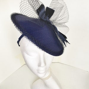 Audrey Velvet bow and veiling headpiece image 10