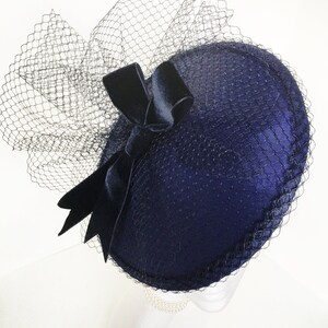 Audrey Velvet bow and veiling headpiece image 4