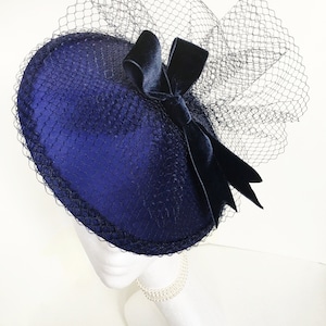 Audrey Velvet bow and veiling headpiece image 3