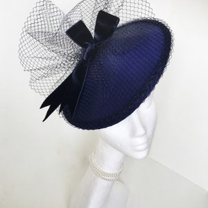 Audrey Velvet bow and veiling headpiece image 7