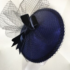 Audrey Velvet bow and veiling headpiece image 5