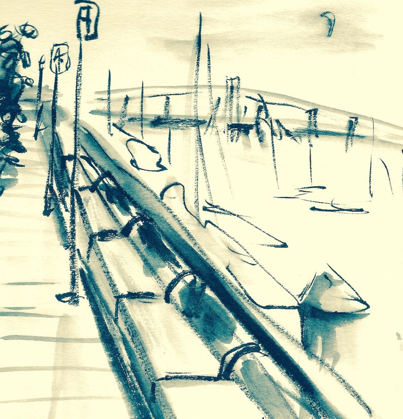Newburyport View of the Gillis Bridge From the Boardwalk Pen Etsy