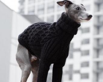 Merino wool Knitted Sweater for Italian greyhounds  . Handmade knit sweater.