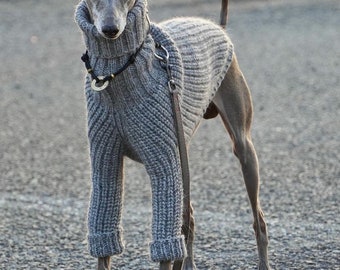 Knitted Sweater for Italian greyhounds and whippets . Handmade knit sweater