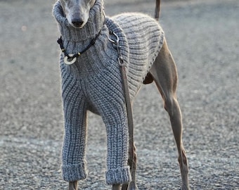 Knitted Sweater for Italian greyhounds and whippets . Handmade knit sweater