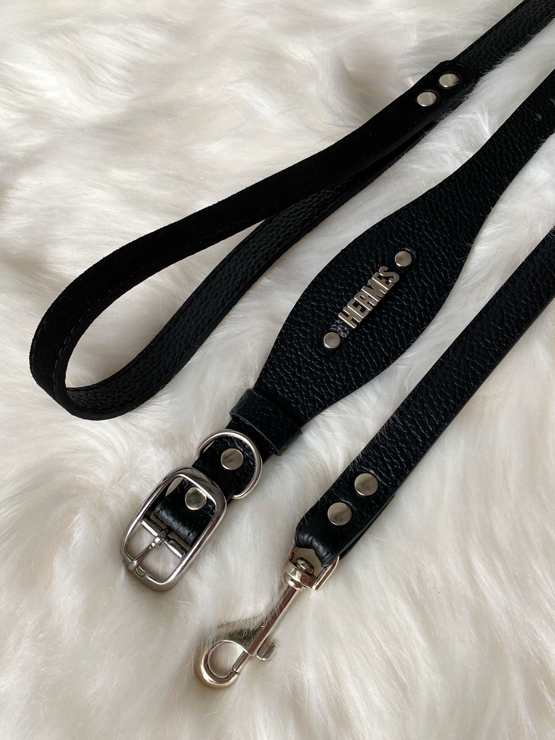Louis Pup Monogram Leather Collar & Leash – Paws Circle
