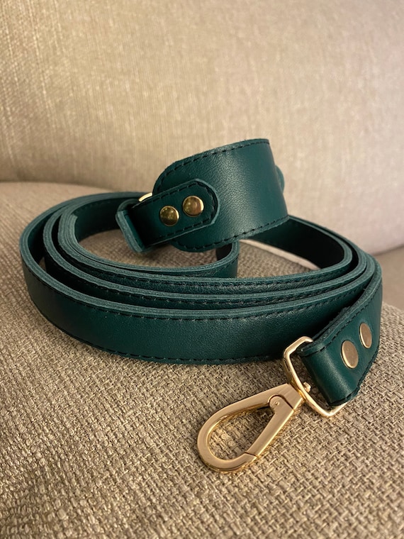 Emerald green genuine leather set. Wide collar and a leash . | Etsy