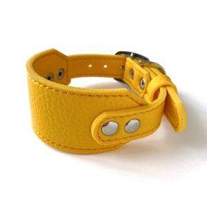 Sunny yellow Pawsh Collar . Faux leather wide collar