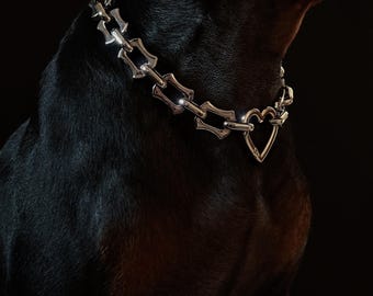 Luxury Stainless Steel Dog Chain with Heart Clasp