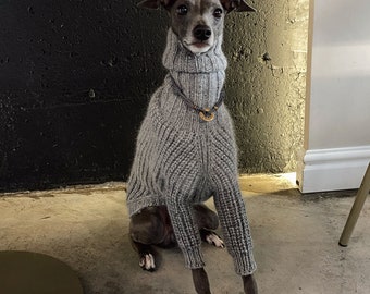 Knitted Sweater for Italian greyhounds . Handmade knit sweater