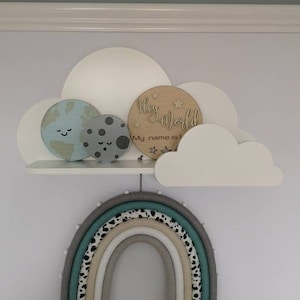 CLOUD WALL SHELF for Nursery / Wooden Floating Shelf / Cloud Shelves / Baby and Kids Room Wall Decor / Nursery Room Decoration / Shelving