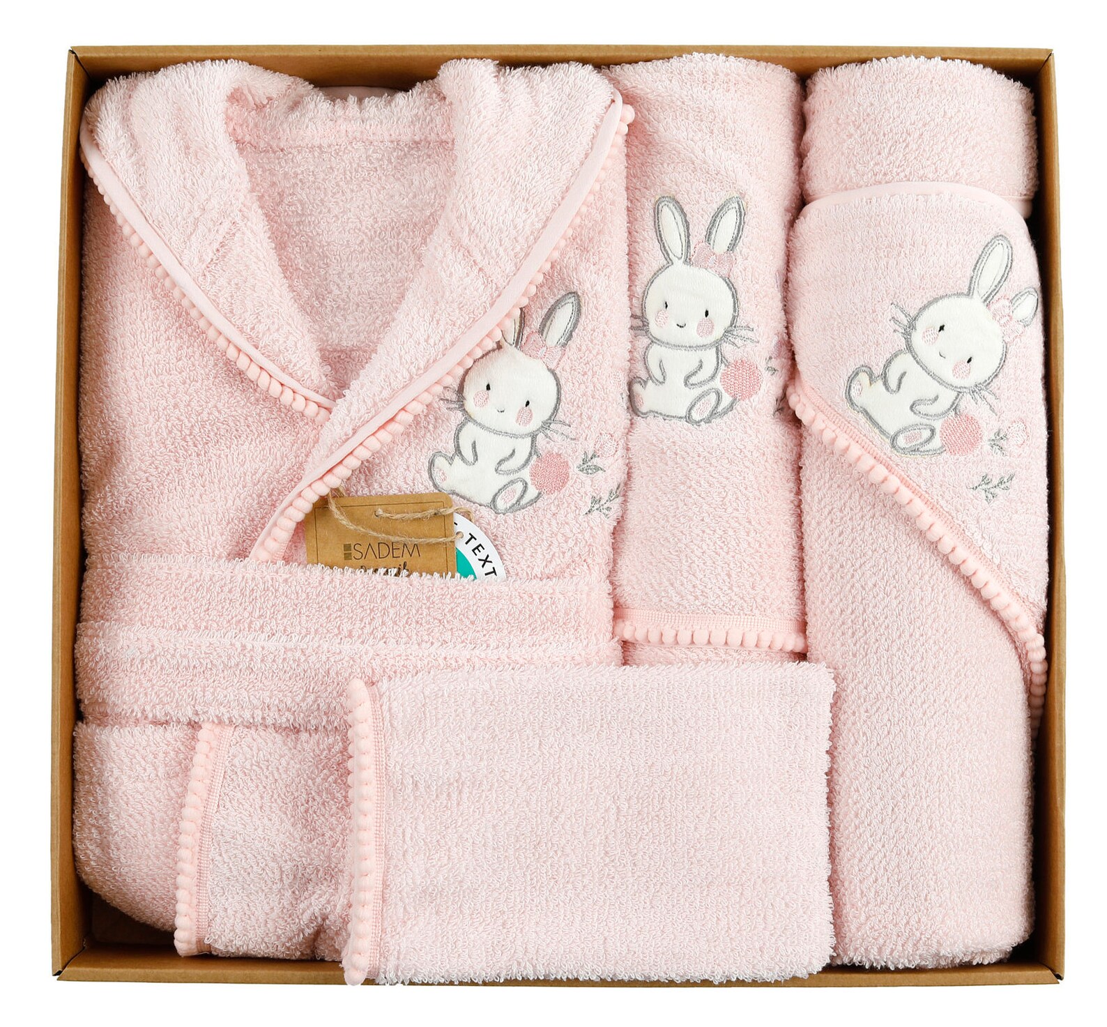 BABY BATHROBE SET 4 Pieces / 100 Organic Cotton / Newborn Gift Set