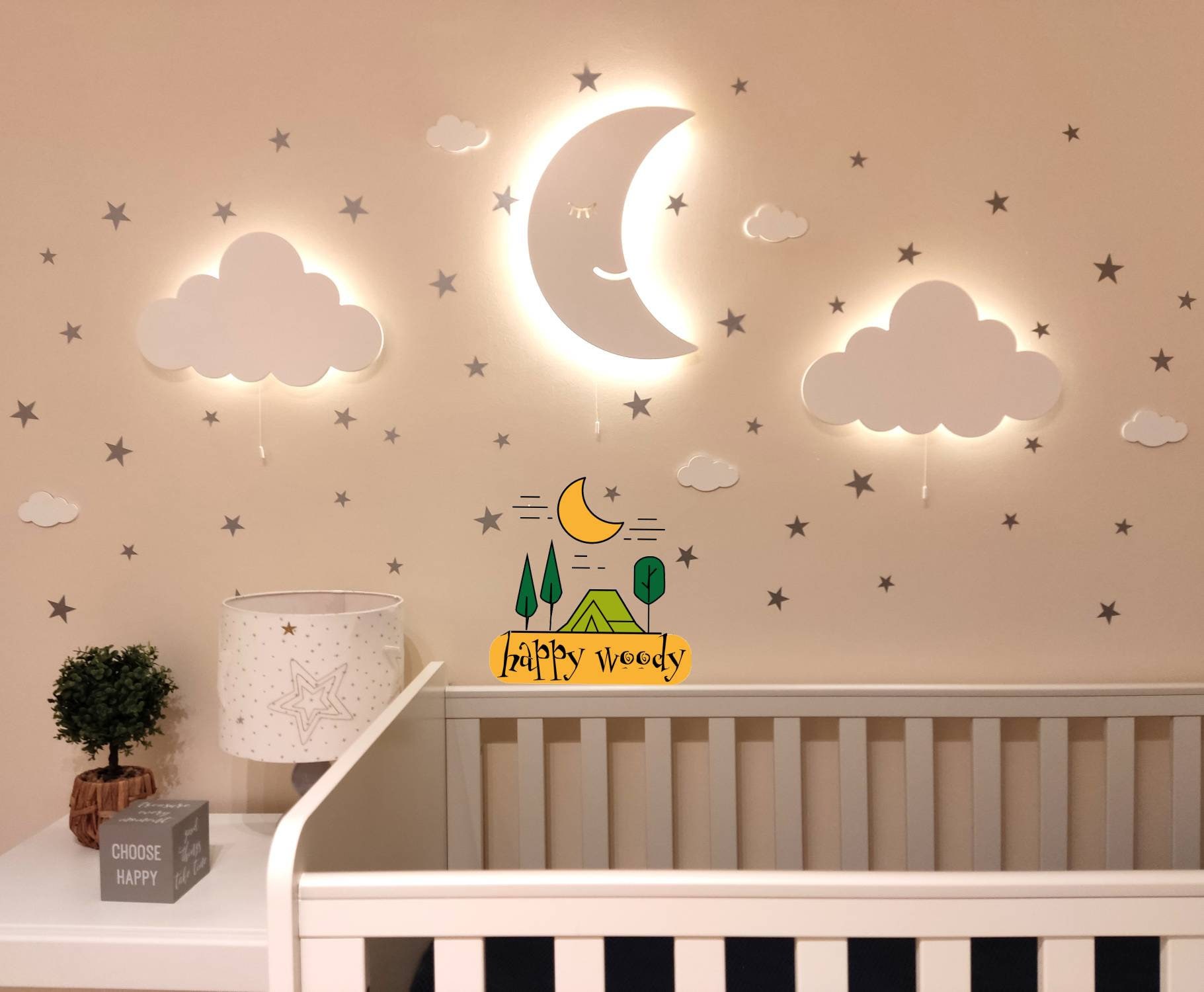 Baby Child Hanging Nursery Bedroom Night Time Plaque Love You To The Moon & Back 
