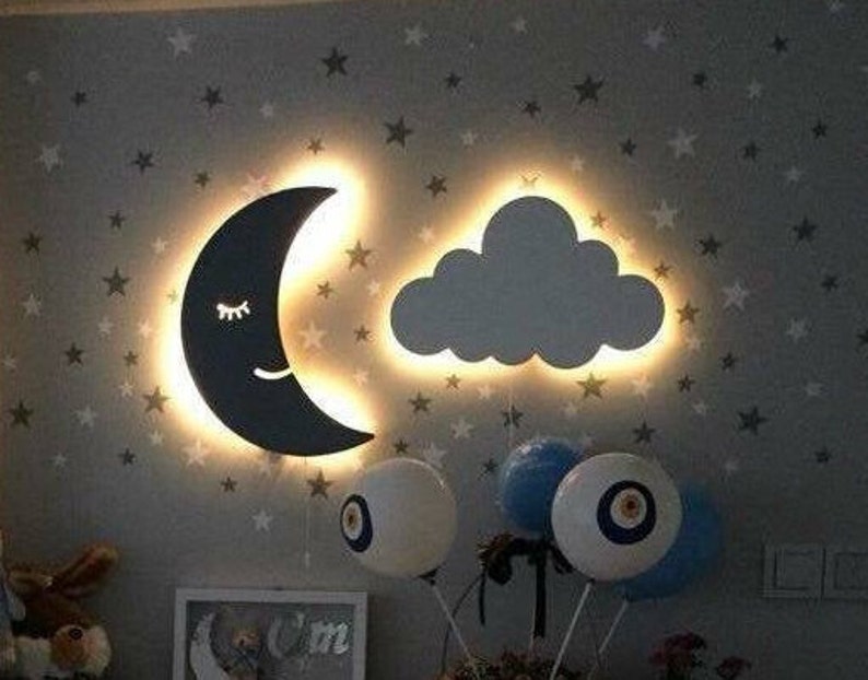 Set of 2 NURSERY WALL LIGHT / Nursery Lighting / Night light Etsy