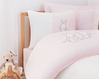 Organic BABY DUVET Cover SET / Baby Bedding Set / %100 Organic Cotton / Duvet Cover, Sheet and Pillowcases (4 pieces) / Newborn Gift Set