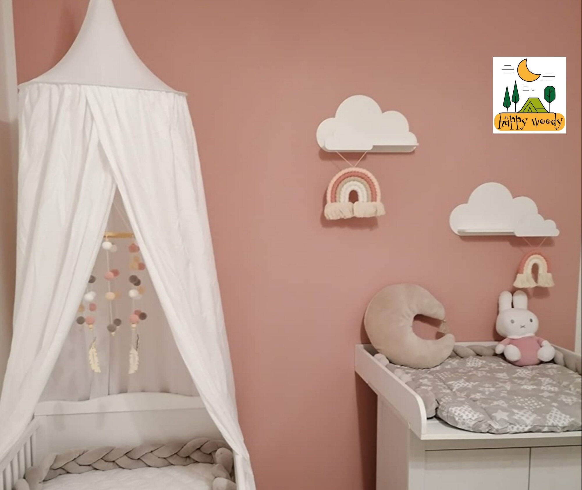 Set of 2 CLOUD WALL SHELF / Nursery Shelves / Wooden Floating Etsy