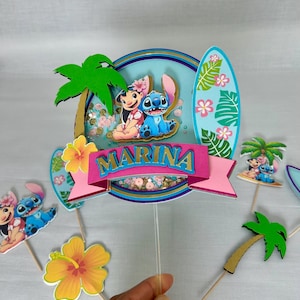 Adorno para tarta de Lilo & stitch