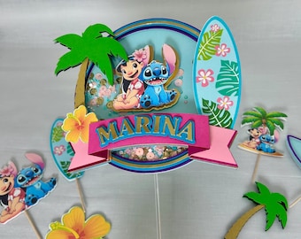 Adorno para tarta de Lilo & stitch