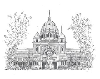 Handgezeichnete Veranstaltungsort Illustration, benutzerdefinierte Druck, Hochzeit, Jubiläumsgeschenk, maßgeschneiderte Hochzeit Ort Porträt, Stift gezeichnet, personalisierte Ort Zeichnungen