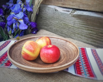 Rustic Pottery Bowls, Terracotta Bowl for fruits, Salad Plate, Terracotta Bowls , Large Serving Plate Bowl, Home Decor, Ukrainian Folk Art