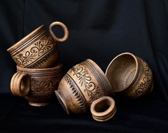 Ukraine Pottery, Rustic Pottery Mug Cup, Rustic Espresso Coffee Mug,  Rustic Clay Cup, ECO dishes