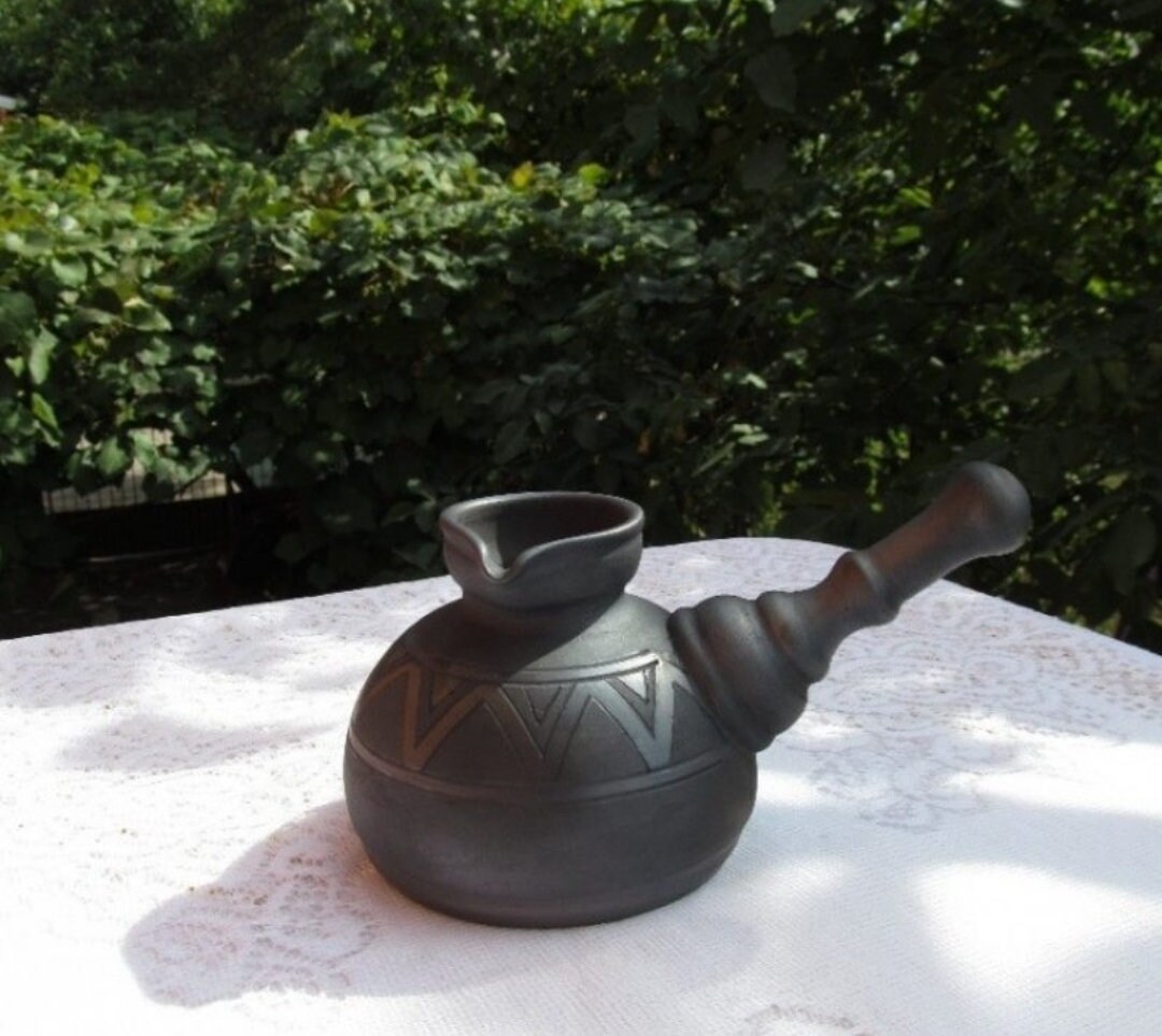 Ukraine Pottery, Black Clay Teapot, Rustic Teapot, Unique Smoked