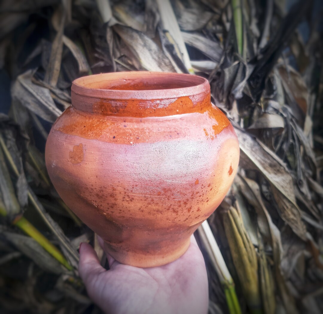 Rustic, Country Pottery Pots Glazed 1L, Ceramics Terracotta Clay Pot