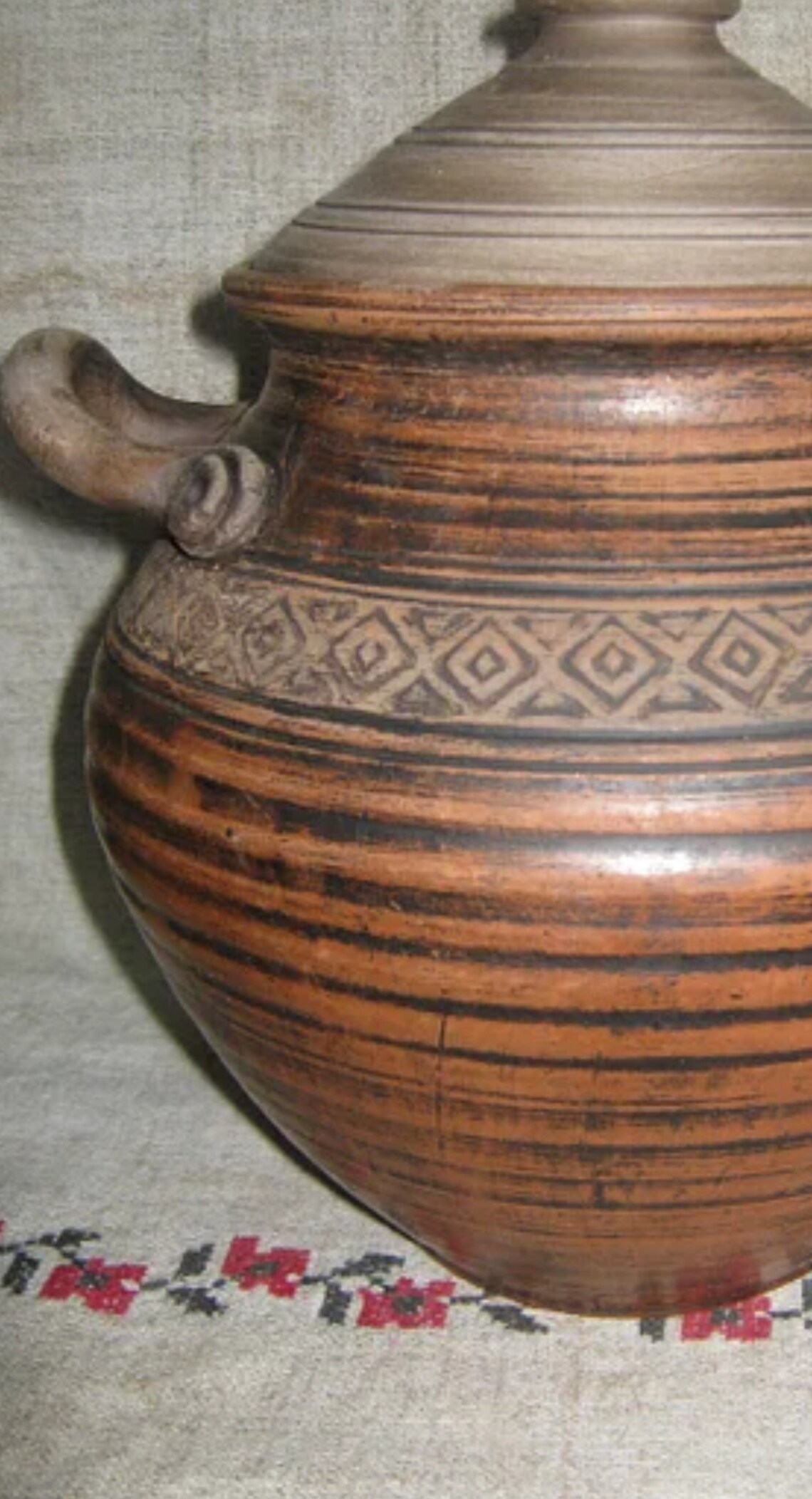 Rustic Pottery Pots with lid 3L 101.44 fl.oz Jar Pottery Etsy