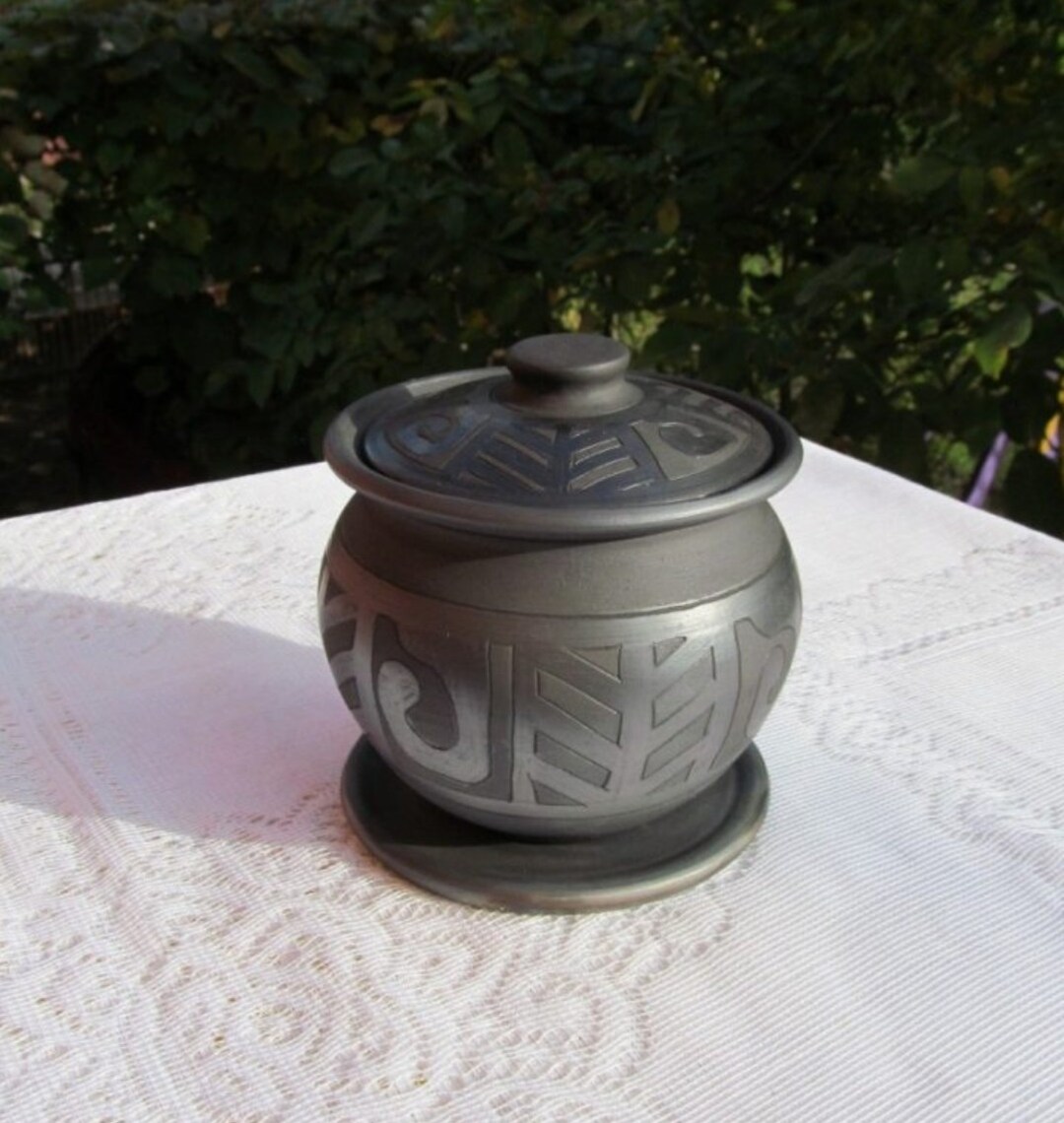 Ukraine Pottery Black Pot Ceramic Pot With Lid Pot for Soup Etsy