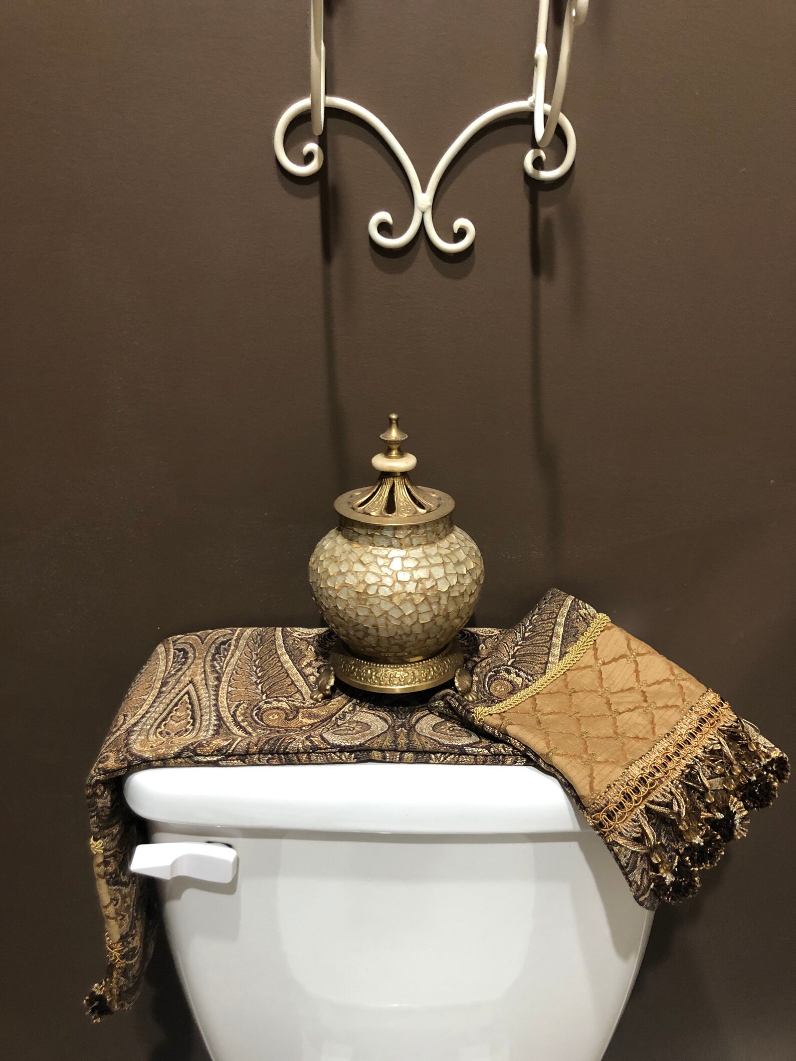 Toilet tank Runner/Bathroom Decor/Old World Decor/Luxury Etsy