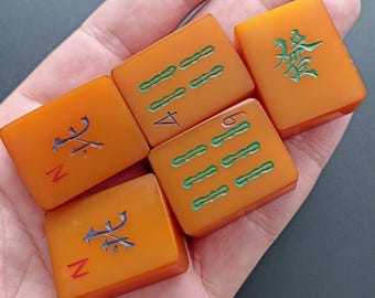 Antik Bakalit Mahjong Parçalar